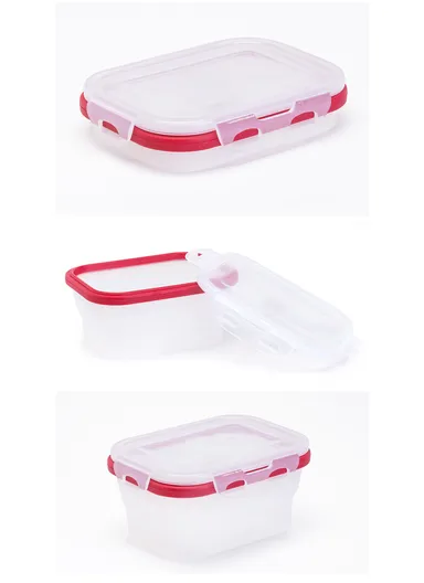 4PCS Foldable Silicone Food Containers with Leak-Proof Lids