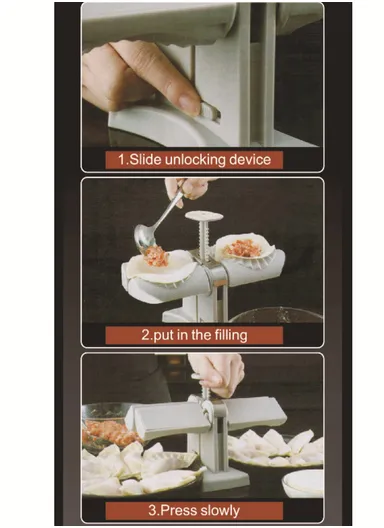 Foldable Manual Dumpling Maker Mold (L20 x W12 x H17)cm - Grey