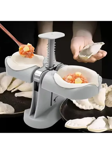 Foldable Manual Dumpling Maker Mold (L20 x W12 x H17)cm - Grey