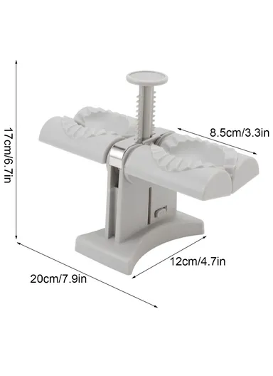 Foldable Manual Dumpling Maker Mold (L20 x W12 x H17)cm - Grey