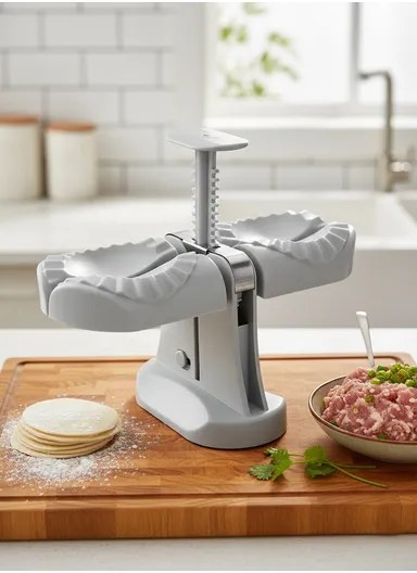 Foldable Manual Dumpling Maker Mold (L20 x W12 x H17)cm - Grey