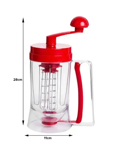 Manual Batter Mixer &amp; Dispenser with Hand-Crank (D11× H20)cm