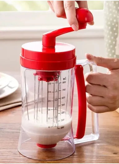 Manual Batter Mixer &amp; Dispenser with Hand-Crank (D11× H20)cm