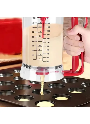 Manual Batter Mixer &amp; Dispenser with Hand-Crank (D11× H20)cm