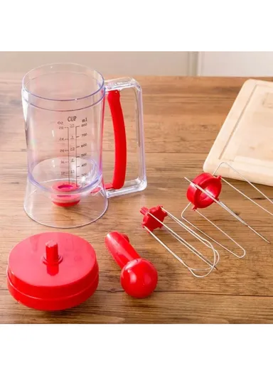 Manual Batter Mixer &amp; Dispenser with Hand-Crank (D11× H20)cm
