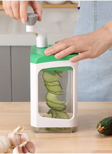 7-in-1 Manual Vegetable Chopper &amp; Slicer with Hand-Crank, Multi-Blade Dicer Set