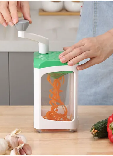 7-in-1 Manual Vegetable Chopper &amp; Slicer with Hand-Crank, Multi-Blade Dicer Set