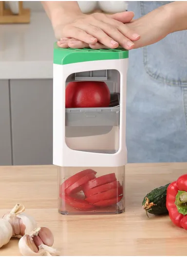 7-in-1 Manual Vegetable Chopper &amp; Slicer with Hand-Crank, Multi-Blade Dicer Set