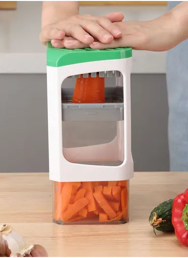 7-in-1 Manual Vegetable Chopper &amp; Slicer with Hand-Crank, Multi-Blade Dicer Set