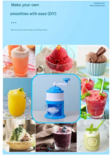 Ice Crusher Manual Multifunction Shaver, Durable, Heat-Resistant with Ice Bowl BLD-16