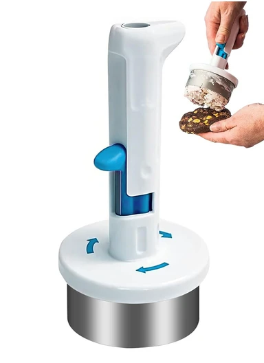 Premium Stainless Steel Ice Cream Sandwich Maker with Perfect ½ Cup Scoop