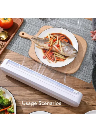 30cm Wide Plastic Wrap &amp; Aluminum Foil Dispenser with Slide Cutter YXY588