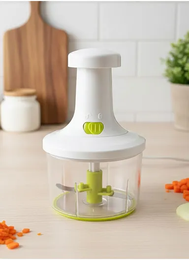 Kitchen High-Speed Manual Chopper Grinder - White
