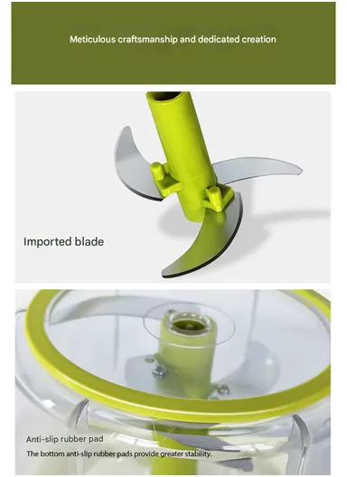 Kitchen High-Speed Manual Chopper Grinder - White