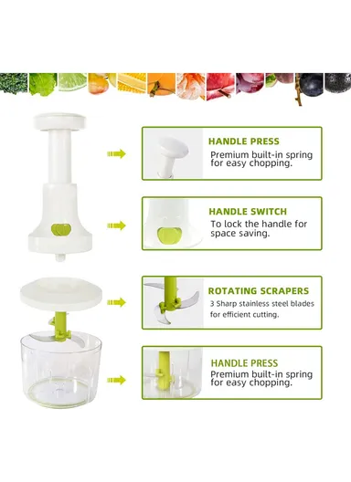 TwistCut Hand Press Food Mixer with Chopping &amp; Mixing Blades (D15 x H23)