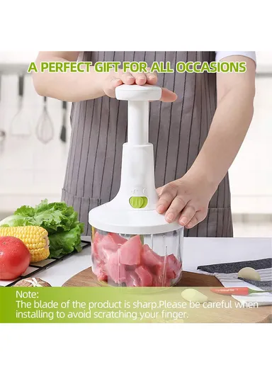 TwistCut Hand Press Food Mixer with Chopping &amp; Mixing Blades (D15 x H23)