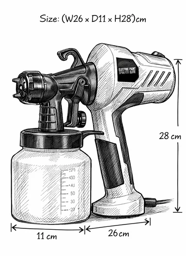 400W Electric Paint Sprayer Elite, Handheld Compact Paint Gun with 360° Multi-Directional Nozzle &amp; 800ml Container