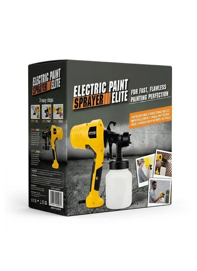 400W Electric Paint Sprayer Elite, Handheld Compact Paint Gun with 360° Multi-Directional Nozzle &amp; 800ml Container