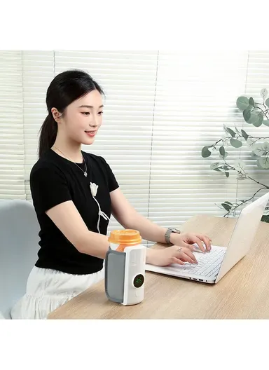Rechargeable Milk Bottle Warmer With Multi-Level Temperature Adjustment &amp; LED Display Screen