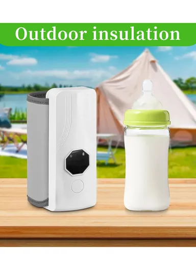 Rechargeable Milk Bottle Warmer With Multi-Level Temperature Adjustment &amp; LED Display Screen