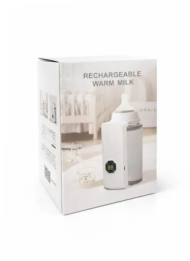 Rechargeable Milk Bottle Warmer With Multi-Level Temperature Adjustment &amp; LED Display Screen