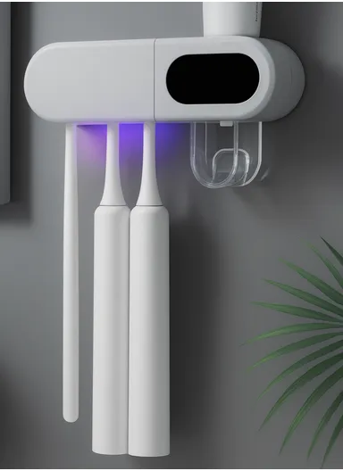 Intelligent Toothbrush Holder with Toothpaste Dispenser, UV + Photocatalyst Sterilization &amp; Long Standby Time YR-555