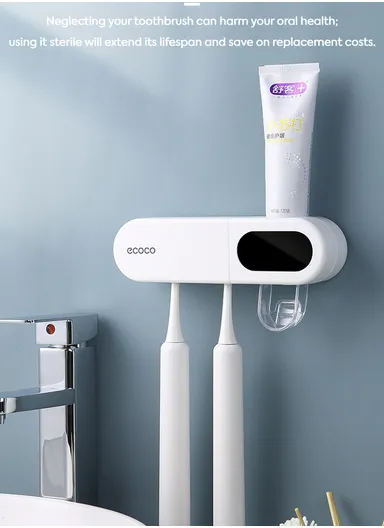 Intelligent Toothbrush Holder with Toothpaste Dispenser, UV + Photocatalyst Sterilization &amp; Long Standby Time YR-555