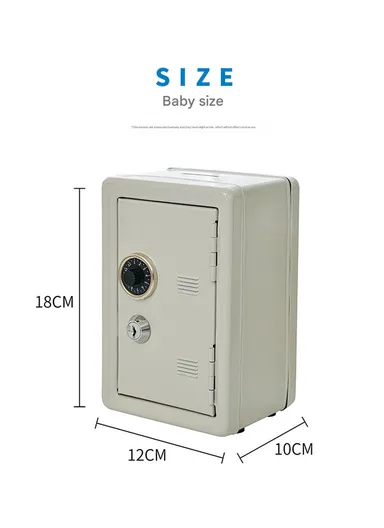 Mini Cash Box with Coin Slot, Small Drawer &amp; Key Lock (W12 × D10 × H18)cm
