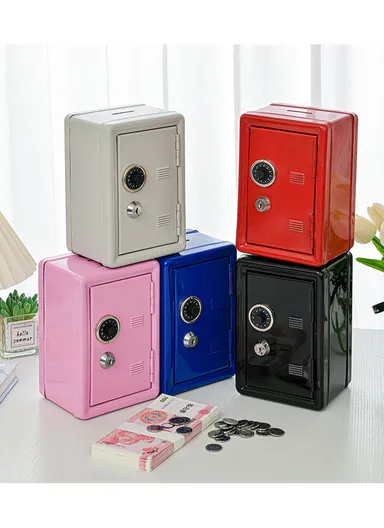 Mini Cash Box with Coin Slot, Small Drawer &amp; Key Lock (W12 × D10 × H18)cm