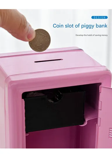 Mini Cash Box with Coin Slot, Small Drawer &amp; Key Lock (W12 × D10 × H18)cm