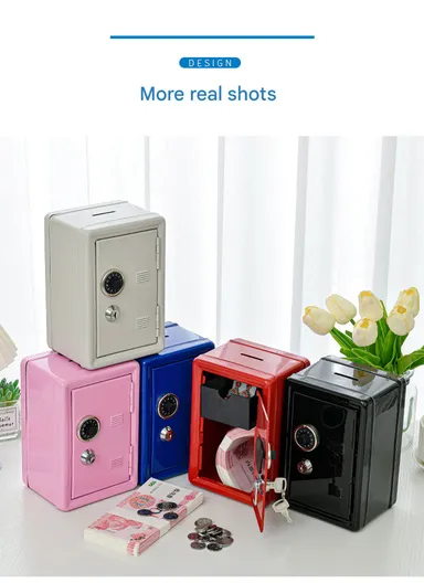 Mini Cash Box with Coin Slot, Small Drawer &amp; Key Lock (W12 × D10 × H18)cm