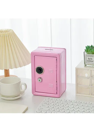 Mini Cash Box with Coin Slot, Small Drawer &amp; Key Lock (W12 × D10 × H18)cm