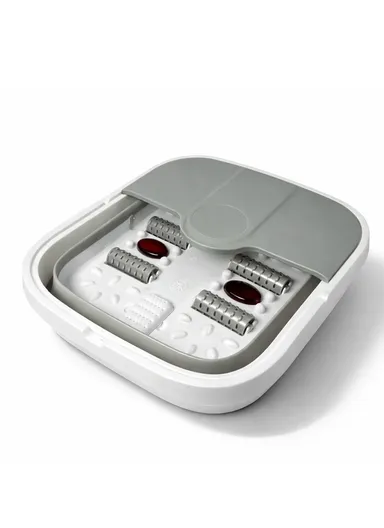500W Collapsible Electric Foot Bath Massager with Automatic Heating, Bubbles &amp; Magnetic Therapy RF-368Z - Grey