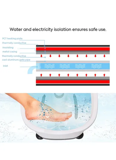 300W Multi-Functional Infrared Footbath Spa Massager with Vibration, Oxygen Bubbles &amp; Magnetic Therapy - Green