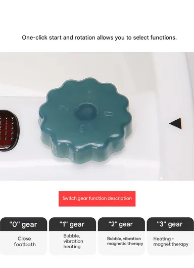 300W Multi-Functional Infrared Footbath Spa Massager with Vibration, Oxygen Bubbles &amp; Magnetic Therapy - Green