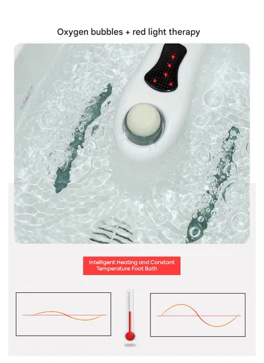 300W Multi-Functional Infrared Footbath Spa Massager with Vibration, Oxygen Bubbles &amp; Magnetic Therapy - Green