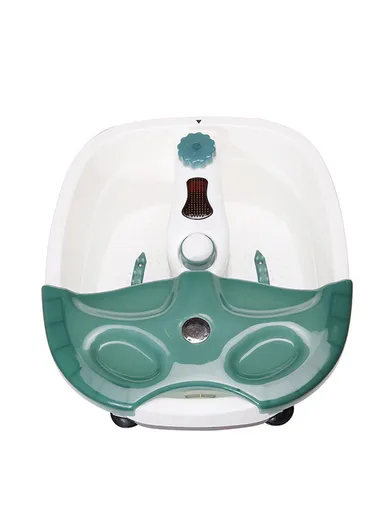300W Multi-Functional Infrared Footbath Spa Massager with Vibration, Oxygen Bubbles &amp; Magnetic Therapy - Green