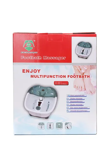 300W Multi-Functional Infrared Footbath Spa Massager with Vibration, Oxygen Bubbles &amp; Magnetic Therapy - Green