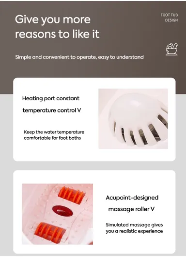 300W Multi-Functional Infrared Footbath Spa Massager with Vibration, Oxygen Bubbles &amp; Magnetic Therapy - Orange