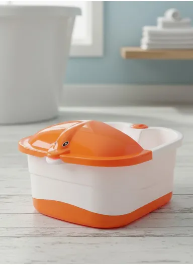 300W Multi-Functional Infrared Footbath Spa Massager with Vibration, Oxygen Bubbles &amp; Magnetic Therapy - Orange