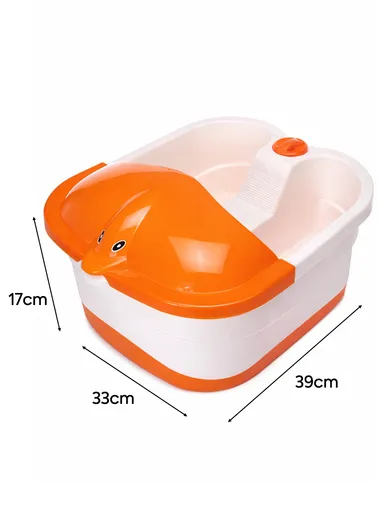 300W Multi-Functional Infrared Footbath Spa Massager with Vibration, Oxygen Bubbles &amp; Magnetic Therapy - Orange