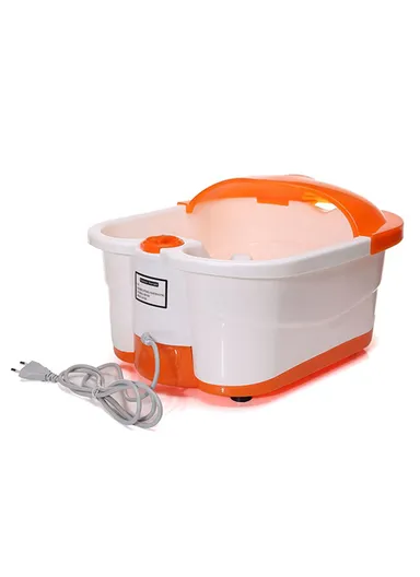300W Multi-Functional Infrared Footbath Spa Massager with Vibration, Oxygen Bubbles &amp; Magnetic Therapy - Orange