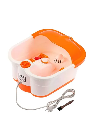 300W Multi-Functional Infrared Footbath Spa Massager with Vibration, Oxygen Bubbles &amp; Magnetic Therapy - Orange
