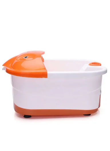300W Multi-Functional Infrared Footbath Spa Massager with Vibration, Oxygen Bubbles &amp; Magnetic Therapy - Orange