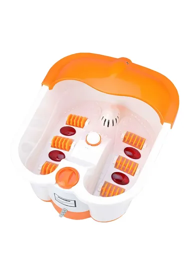 300W Multi-Functional Infrared Footbath Spa Massager with Vibration, Oxygen Bubbles &amp; Magnetic Therapy - Orange