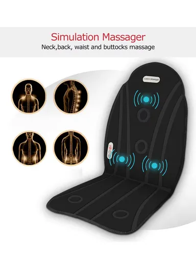 2-in-1 Electronic Heated Vibrating Massage Mat, Home &amp; Car Massage Cushion with 4 Modes, Built-in Controller &amp; Timer YC-816