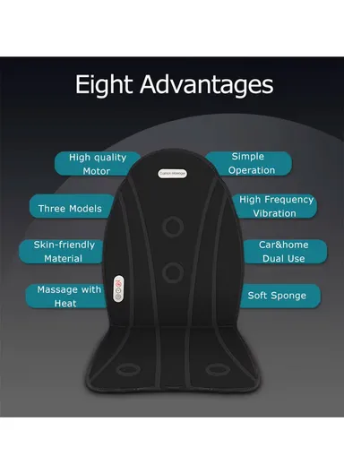 2-in-1 Electronic Heated Vibrating Massage Mat, Home &amp; Car Massage Cushion with 4 Modes, Built-in Controller &amp; Timer YC-816