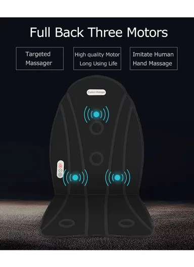 2-in-1 Electronic Heated Vibrating Massage Mat, Home &amp; Car Massage Cushion with 4 Modes, Built-in Controller &amp; Timer YC-816