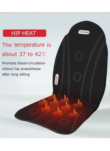 2-in-1 Electronic Heated Vibrating Massage Mat, Home &amp; Car Massage Cushion with 4 Modes, Built-in Controller &amp; Timer YC-816