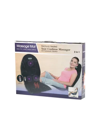 2-in-1 Electronic Heated Vibrating Massage Mat, Home &amp; Car Massage Cushion with 4 Modes, Built-in Controller &amp; Timer YC-816